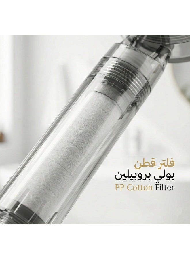 رأس دش فلترة رويال بيوريتي (رمادي)– عبوة فاخرة مع نظام ترشيح متقدم لصحة الأطفال والعناية بالبشرة والشعر - Image 3
